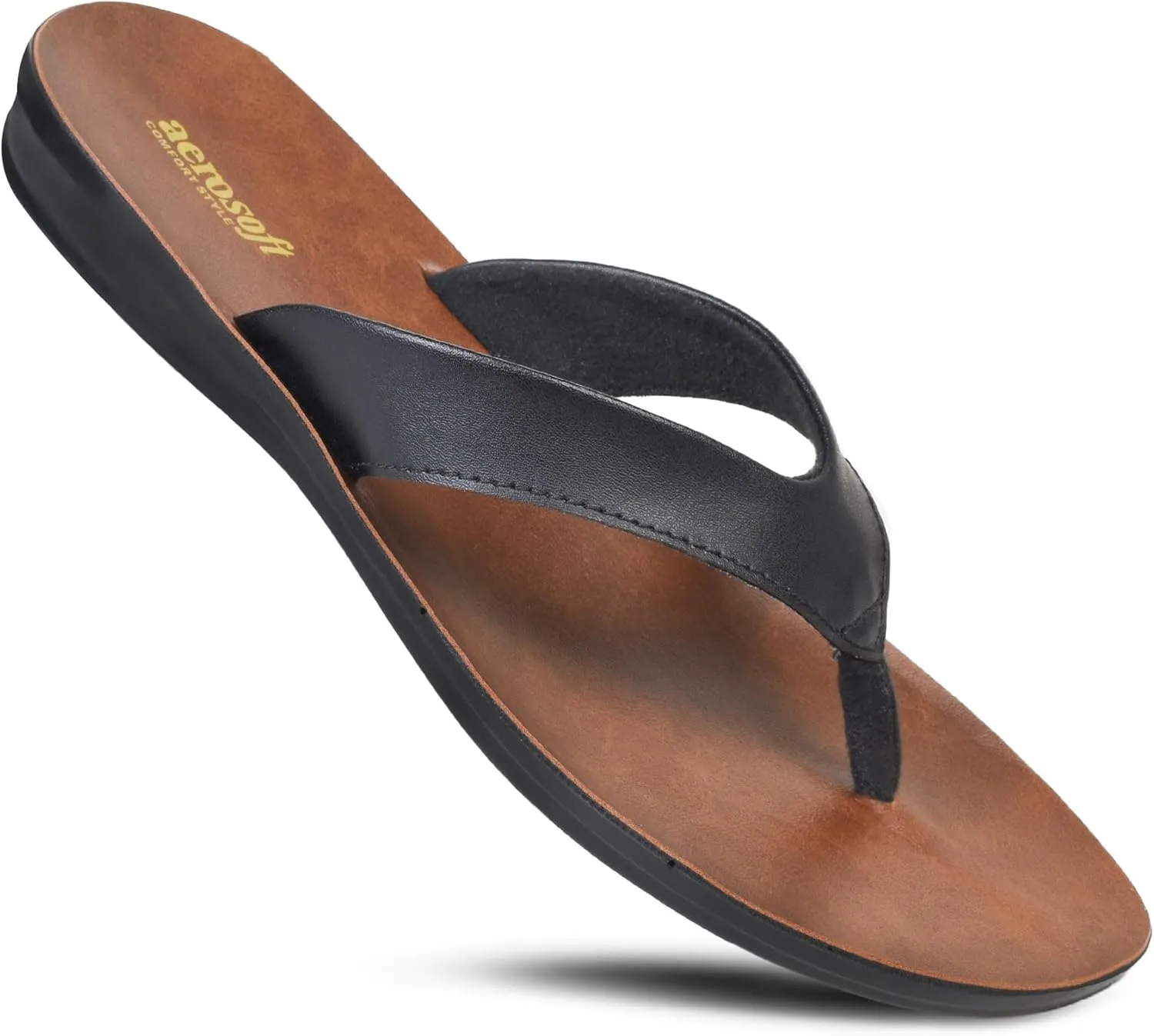Iris Soft Toe Post Casual Flats Outdoor Indoor Essentials Dressy Slip On Slides Man-Made Leather Flip Flops for Women Sandals Comfortable Summer