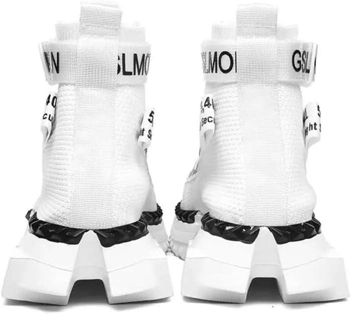Jakcuz Men's High Top Sneakers Breathable Gym Athletic Running Walking Tennis Boy Comfortable Fashion Platform Shoes