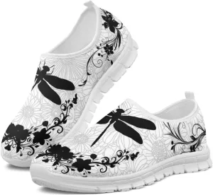 Jeiento Boho Floral Loafers for Women Slip on Shoes Flats Shoes Cozy Work Shoes