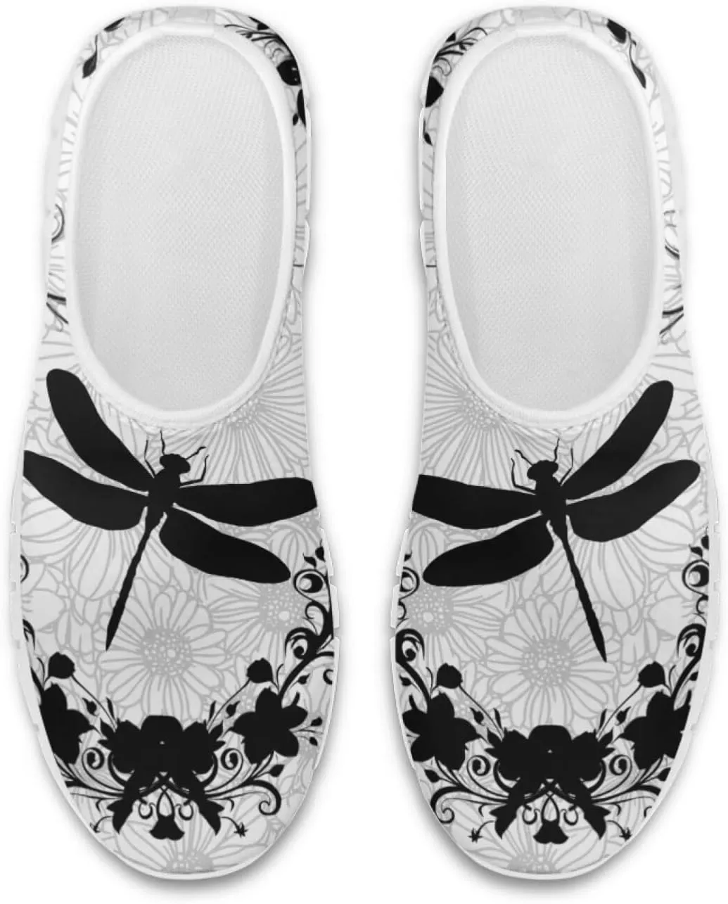 Jeiento Boho Floral Loafers for Women Slip on Shoes Flats Shoes Cozy Work Shoes