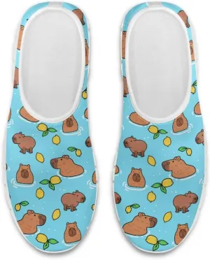 Jeiento Cute Capybara Slip On Shoes for Women Breathable Dressy Shoes Fashion Travel Shoes