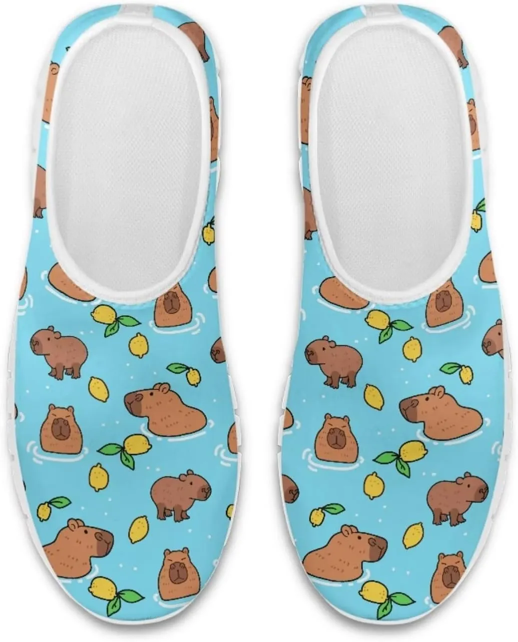 Jeiento Cute Capybara Slip On Shoes for Women Breathable Dressy Shoes Fashion Travel Shoes