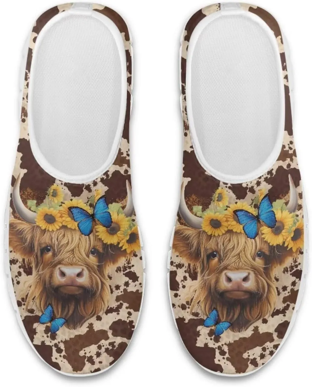 Jeiento Women's Classic Casual Loafers Lovely Highland Cow Slip On Comfort Walking Shoes
