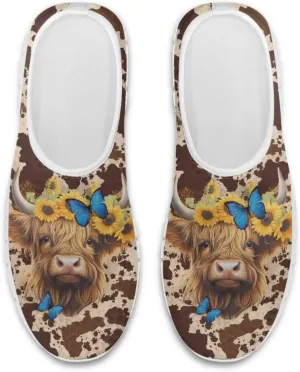 Jeiento Women's Classic Casual Loafers Lovely Highland Cow Slip On Comfort Walking Shoes