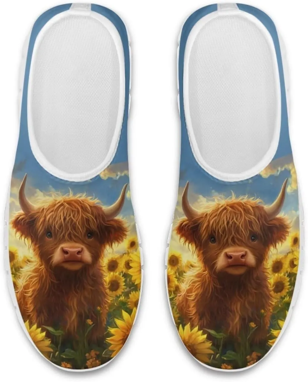 Jeiento Women's Classic Casual Loafers Lovely Highland Cow Slip On Comfort Walking Shoes