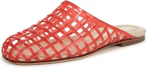 Jelly Shoes for Women Clear Jelly Mesh Slides Sandals Comfortable Closed Round Toe Flat Sandals Slip On Summer Beach Slippers