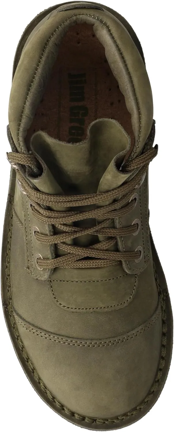 JIM GREEN Men's African Ranger Boots Lace-Up Water Resistant Full Grain Leather Work or Hiking Boot