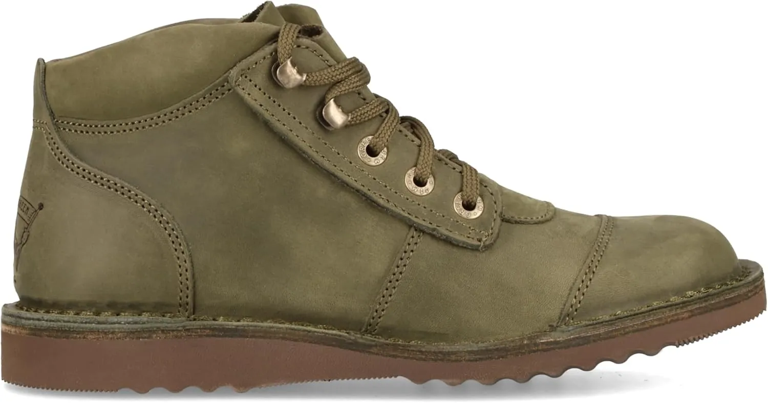 JIM GREEN Men's African Ranger Boots Lace-Up Water Resistant Full Grain Leather Work or Hiking Boot