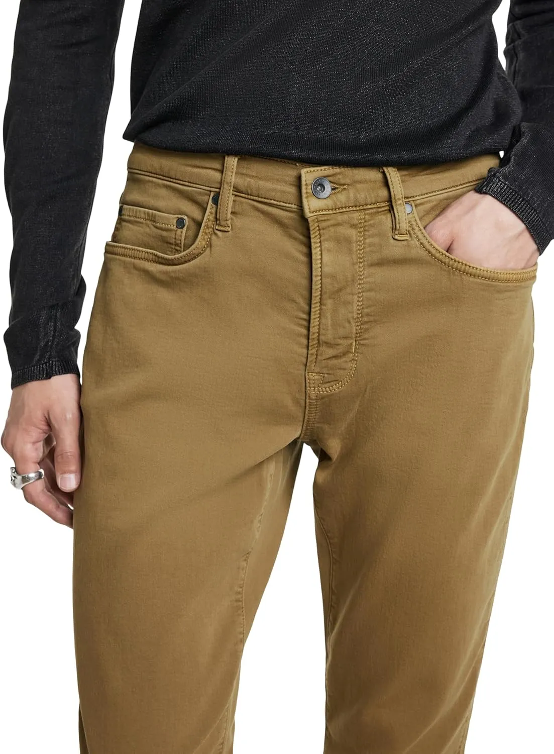John Varvatos Men's Slim Fit Winter Garment Dyed Denim