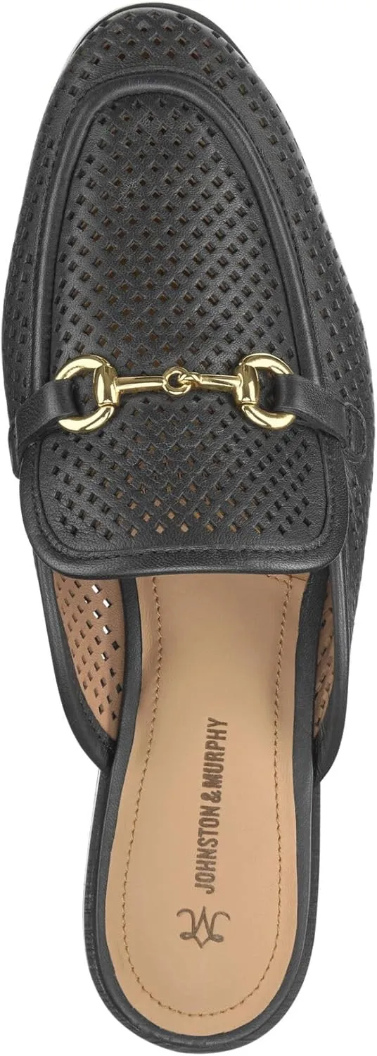 Johnston & Murphy Perfed Bit Mule Women’s Shoe, Women’s Dress Shoes, Office Shoes for Women, Slip On Leather Mules