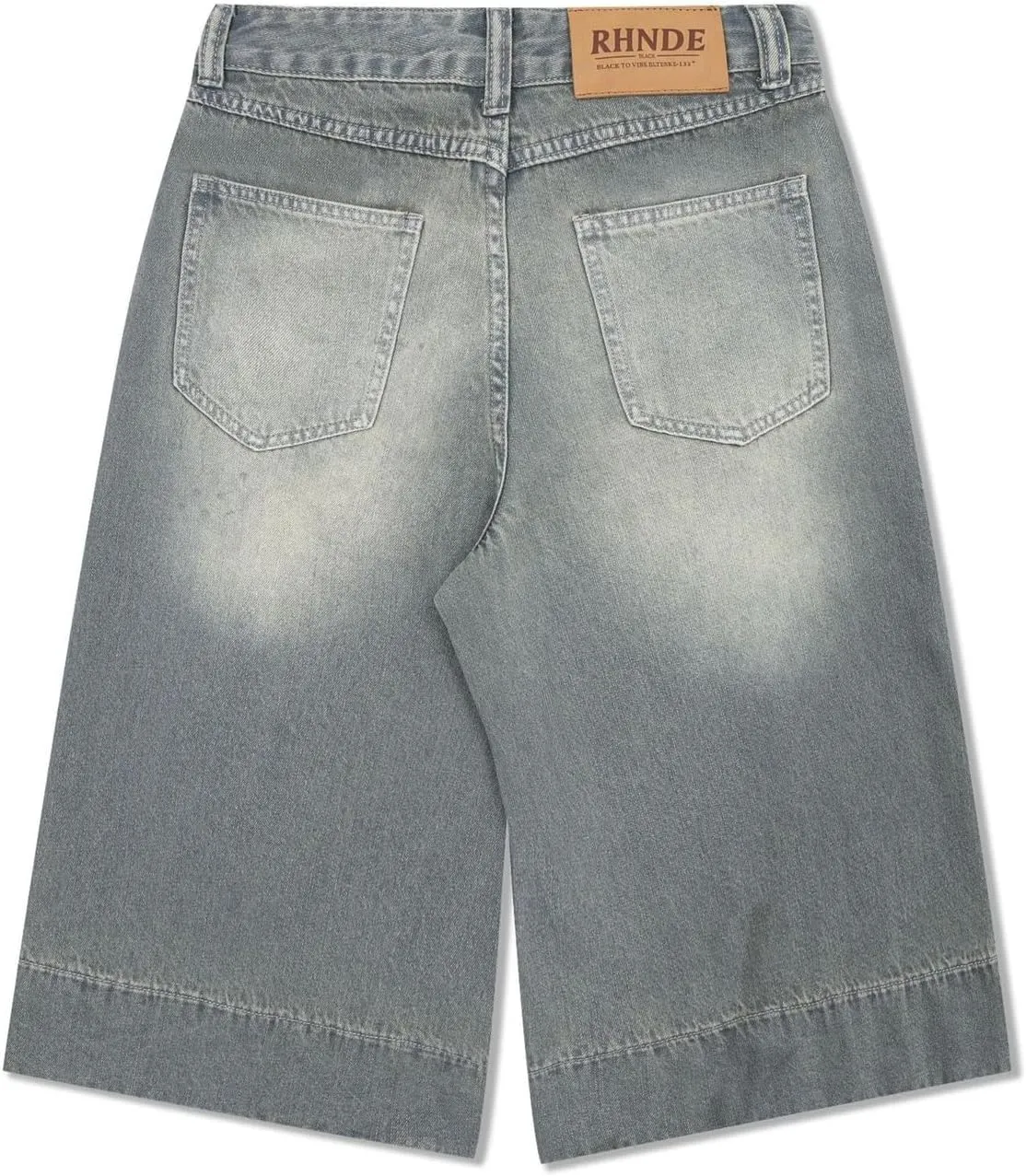 Jorts Women's & Men's Black Denim Shorts Jean Shorts Y2k Style Long Jorts Wide Leg Baggy with Pockets