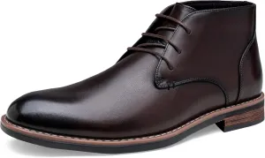 Jousen Men Chukka Boots Premium Leather Black Boots