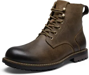 Jousen Men Chukka Boots Premium Leather Black Boots