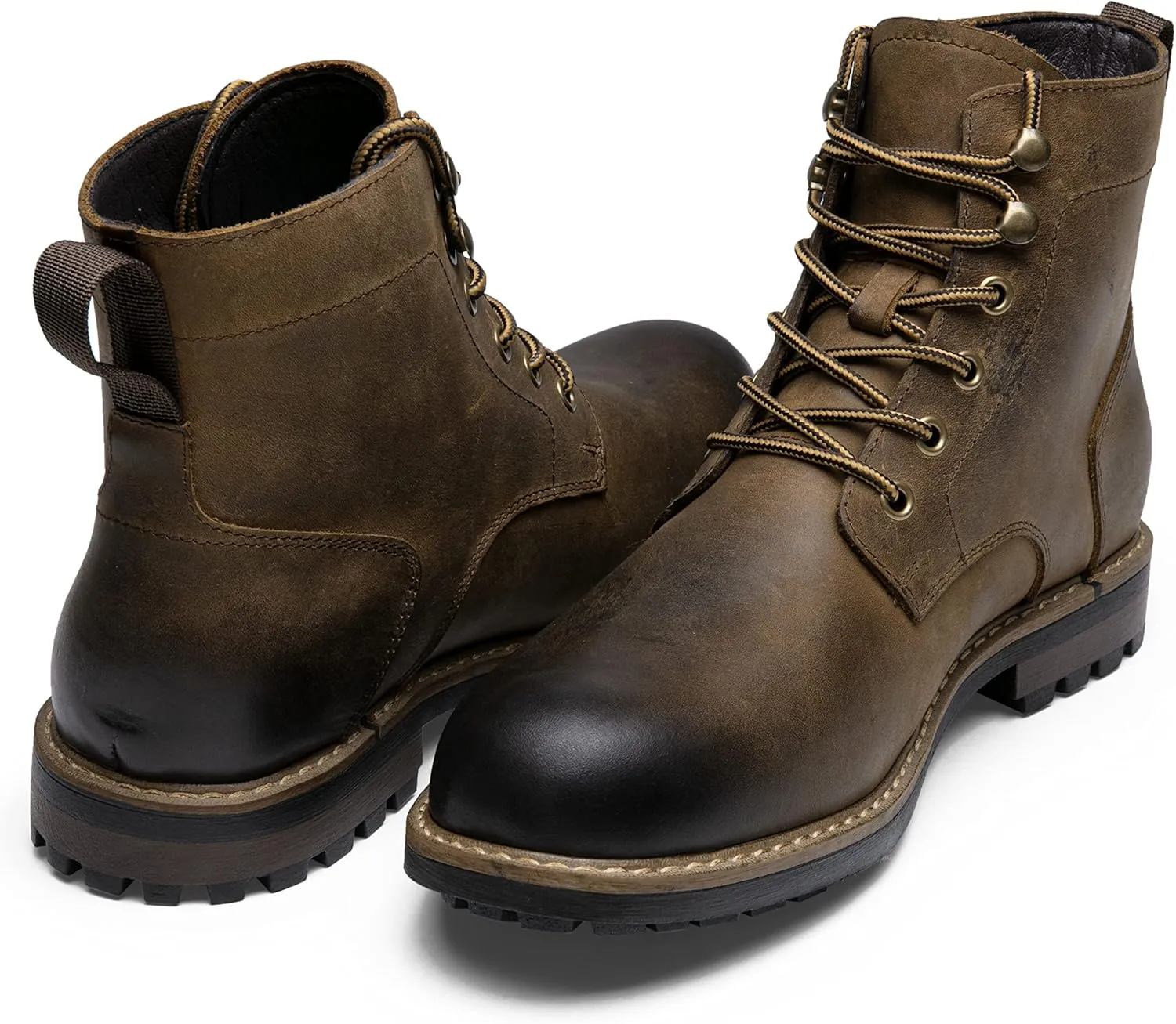 Jousen Men Chukka Boots Premium Leather Black Boots