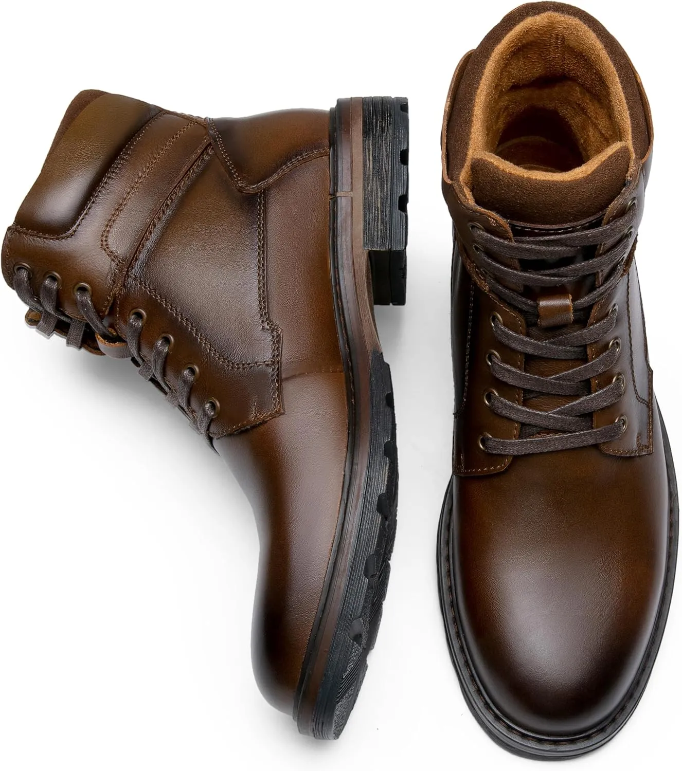 Jousen Mens Boots Casual Leather Boots for Men Chukka Fashion Men's Dress Boots