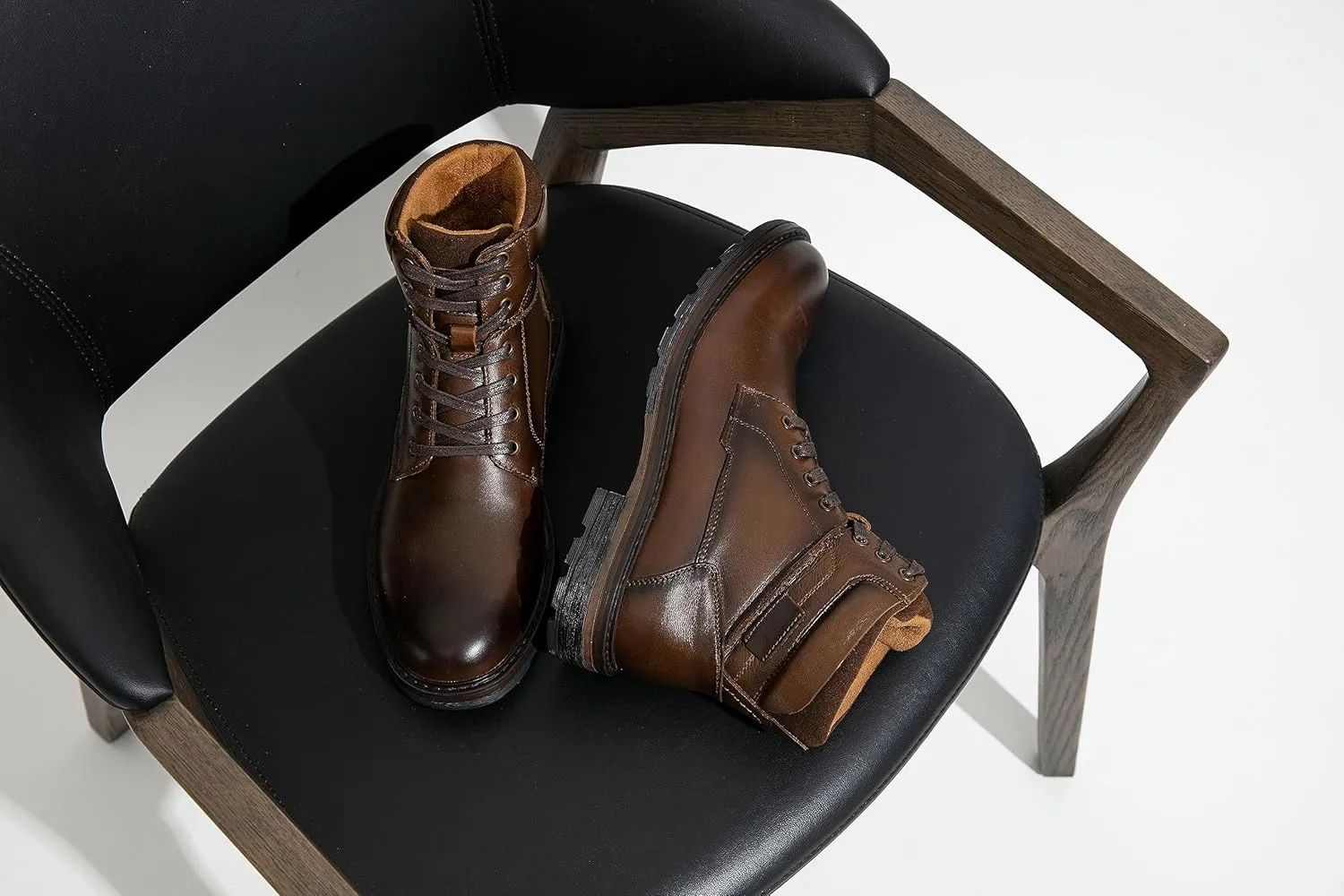 Jousen Mens Boots Casual Leather Boots for Men Chukka Fashion Men's Dress Boots