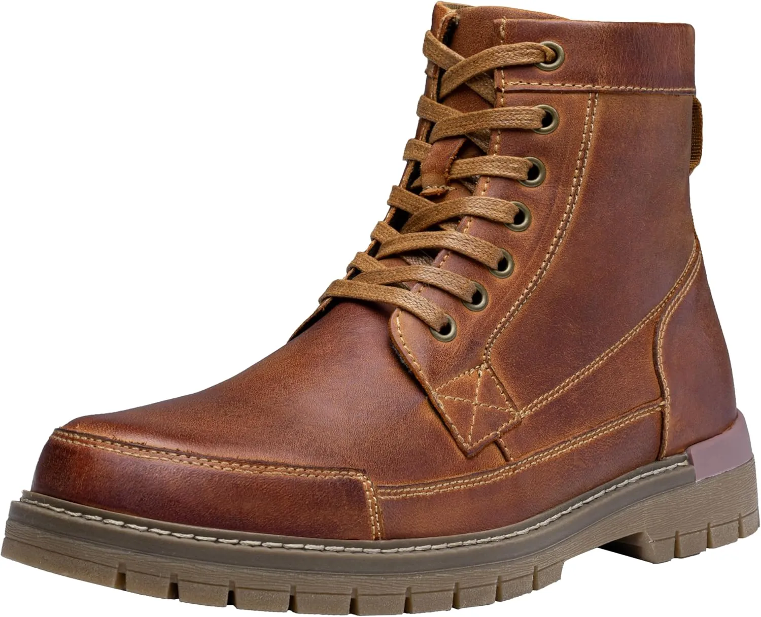 Jousen Men's Boots Chukka Motorcycle Boots Premium Leather Casual Combat Ankle Dress Boot for Men