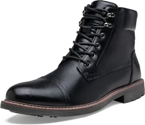 Jousen Mens Boots Leahter Retro Dress Boots for Men Cap Toe Boots for Men