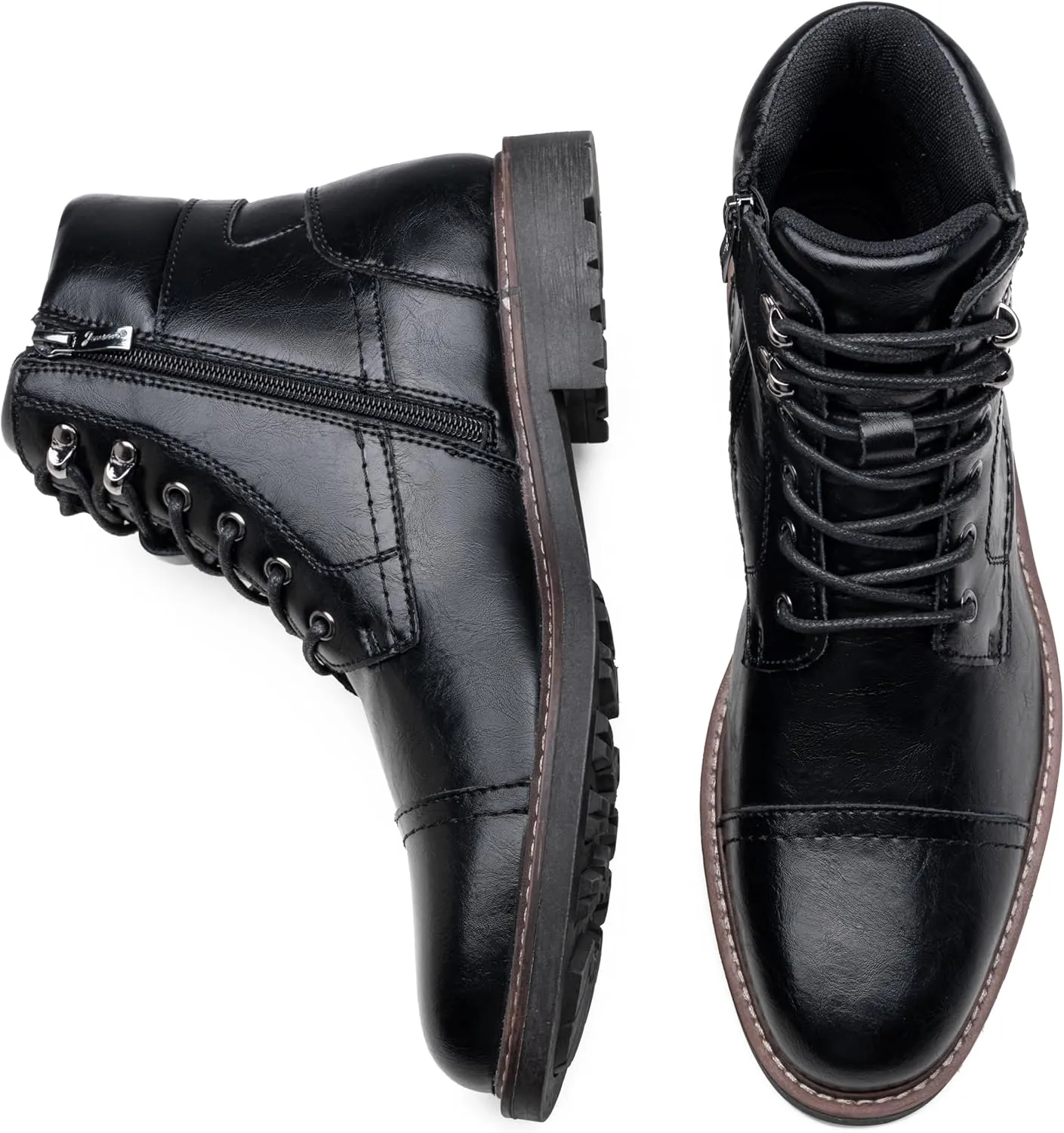 Jousen Mens Boots Leahter Retro Dress Boots for Men Cap Toe Boots for Men
