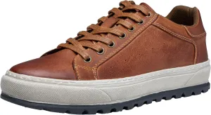 Jousen Men's Brown Leather Casual Fashion Sneakers
