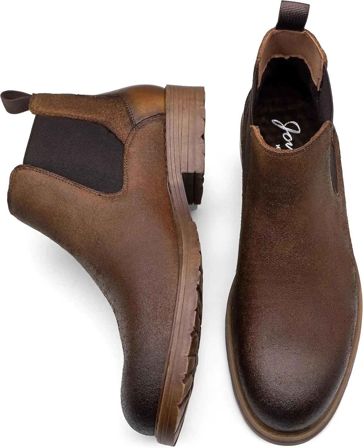 Jousen Men's Chelsea Boots Leather Distressed Boots for Men