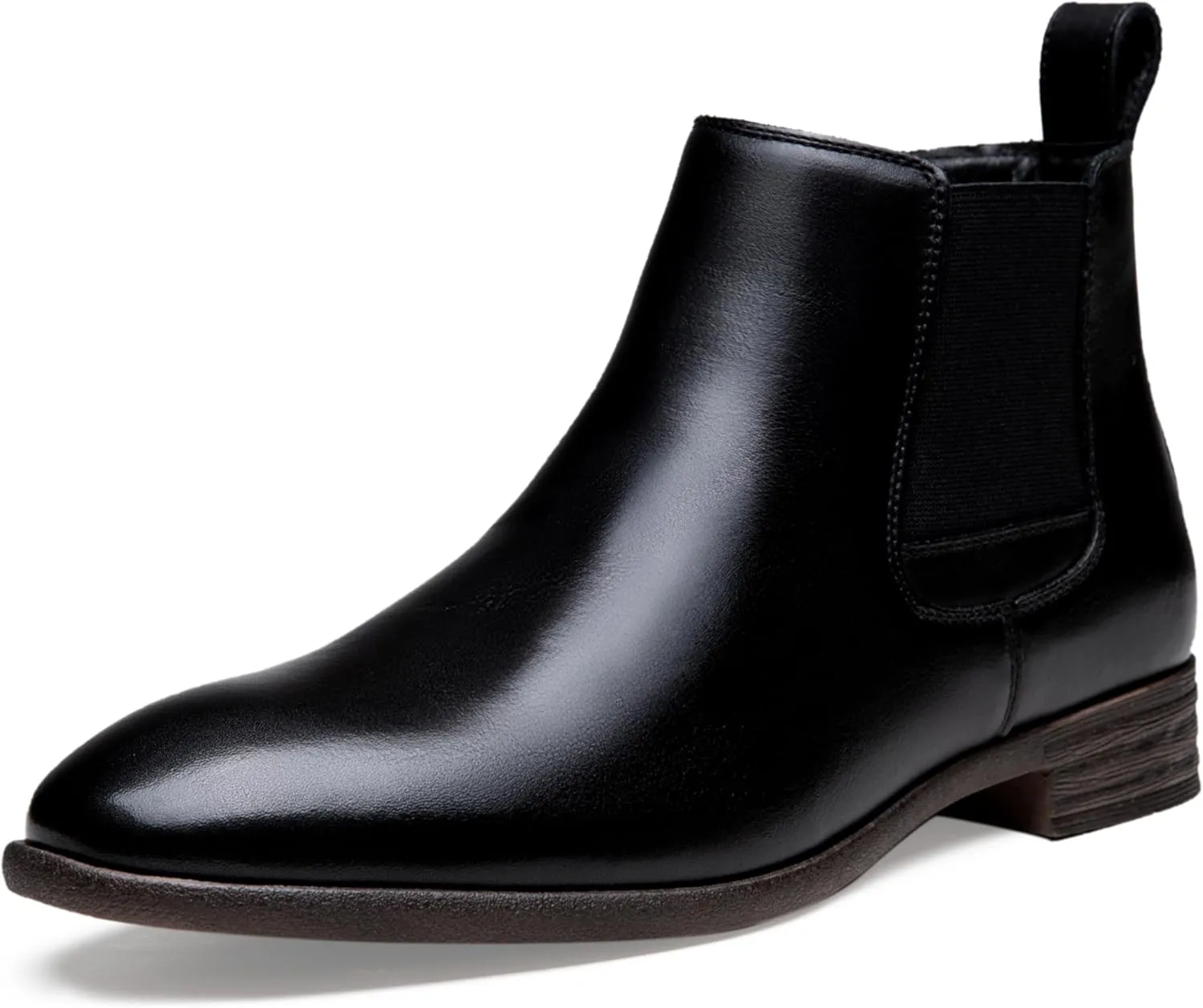 Jousen Men's Chelsea Boots Leather Lightweight Casual Chukka Ankle Boots Classic Elastic Dress Boots for Men
