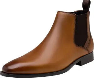 Jousen Men's Chelsea Boots Polished Premium Leather Ankle Dress Boots Classic Retro Slip On Boots for Men
