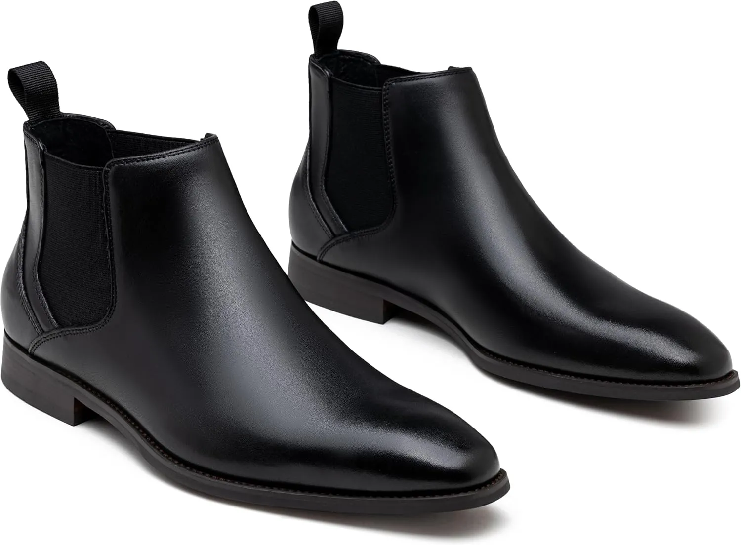 Jousen Men's Chelsea Boots Polished Premium Leather Ankle Dress Boots Classic Retro Slip On Boots for Men