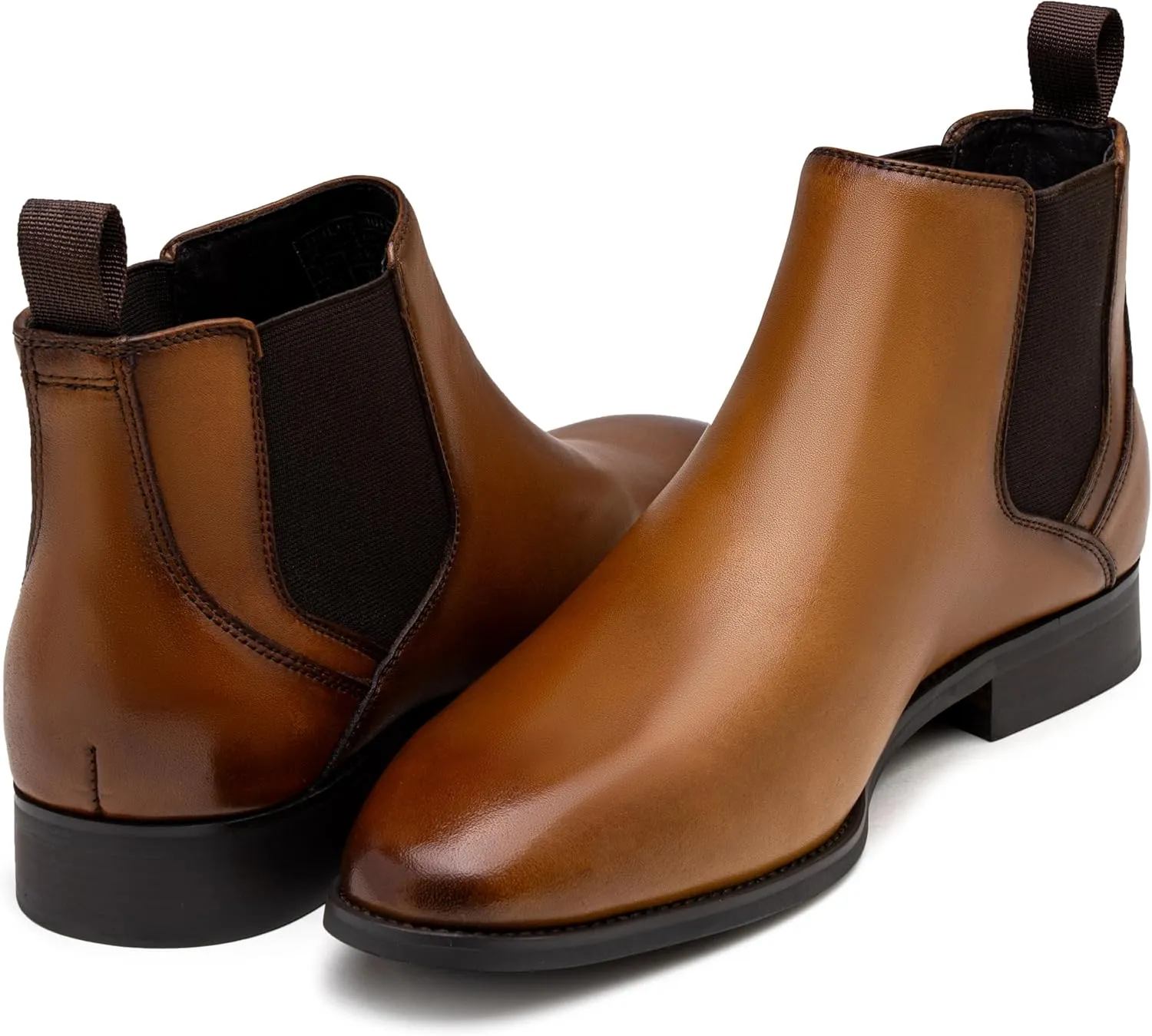 Jousen Men's Chelsea Boots Polished Premium Leather Ankle Dress Boots Classic Retro Slip On Boots for Men