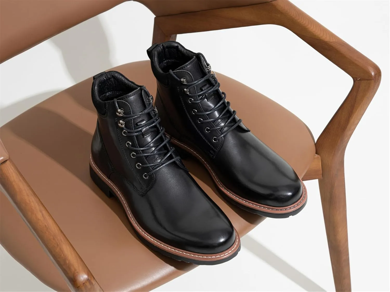 Jousen Men's Dress Boots Leather Boots for Men Formal Chukka Boots Mens Business Mens Boots