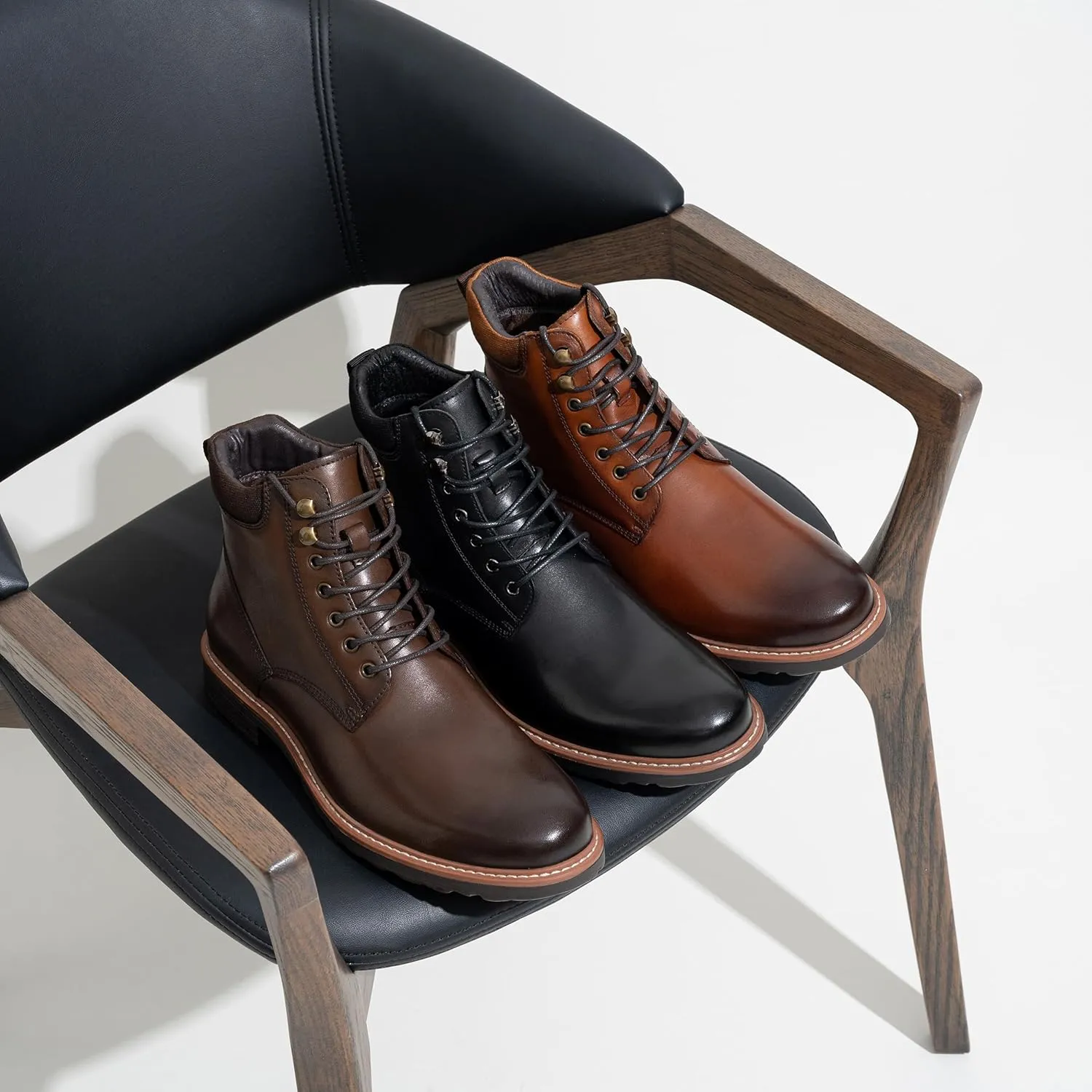 Jousen Men's Dress Boots Leather Boots for Men Formal Chukka Boots Mens Business Mens Boots