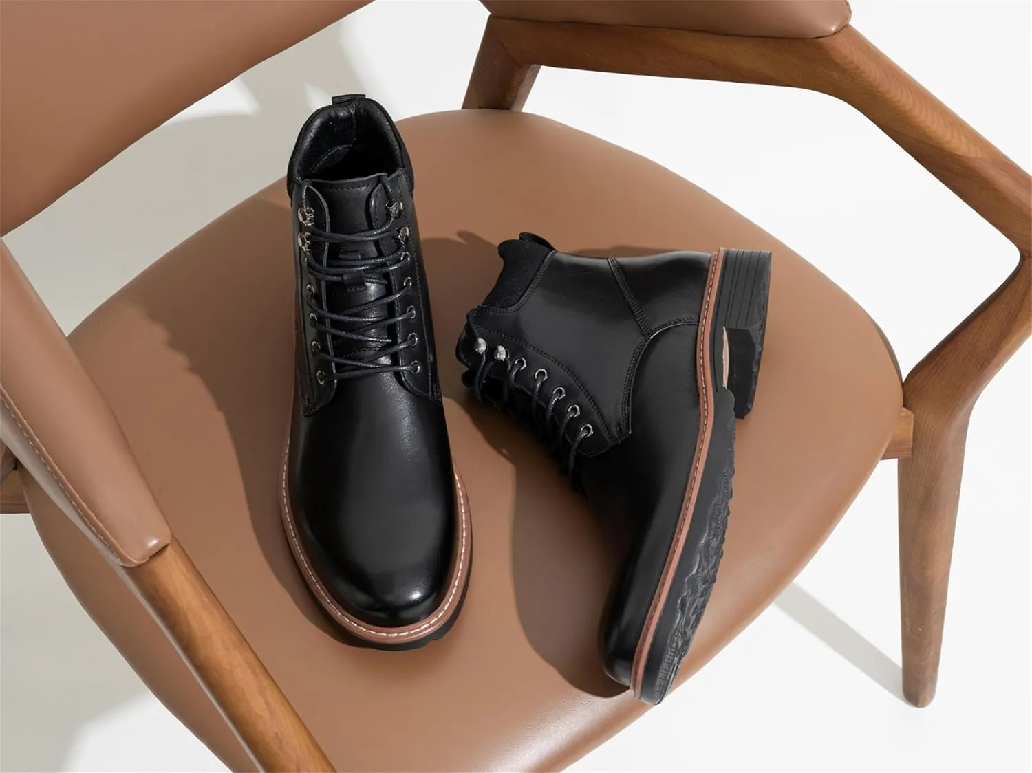 Jousen Men's Dress Boots Leather Boots for Men Formal Chukka Boots Mens Business Mens Boots