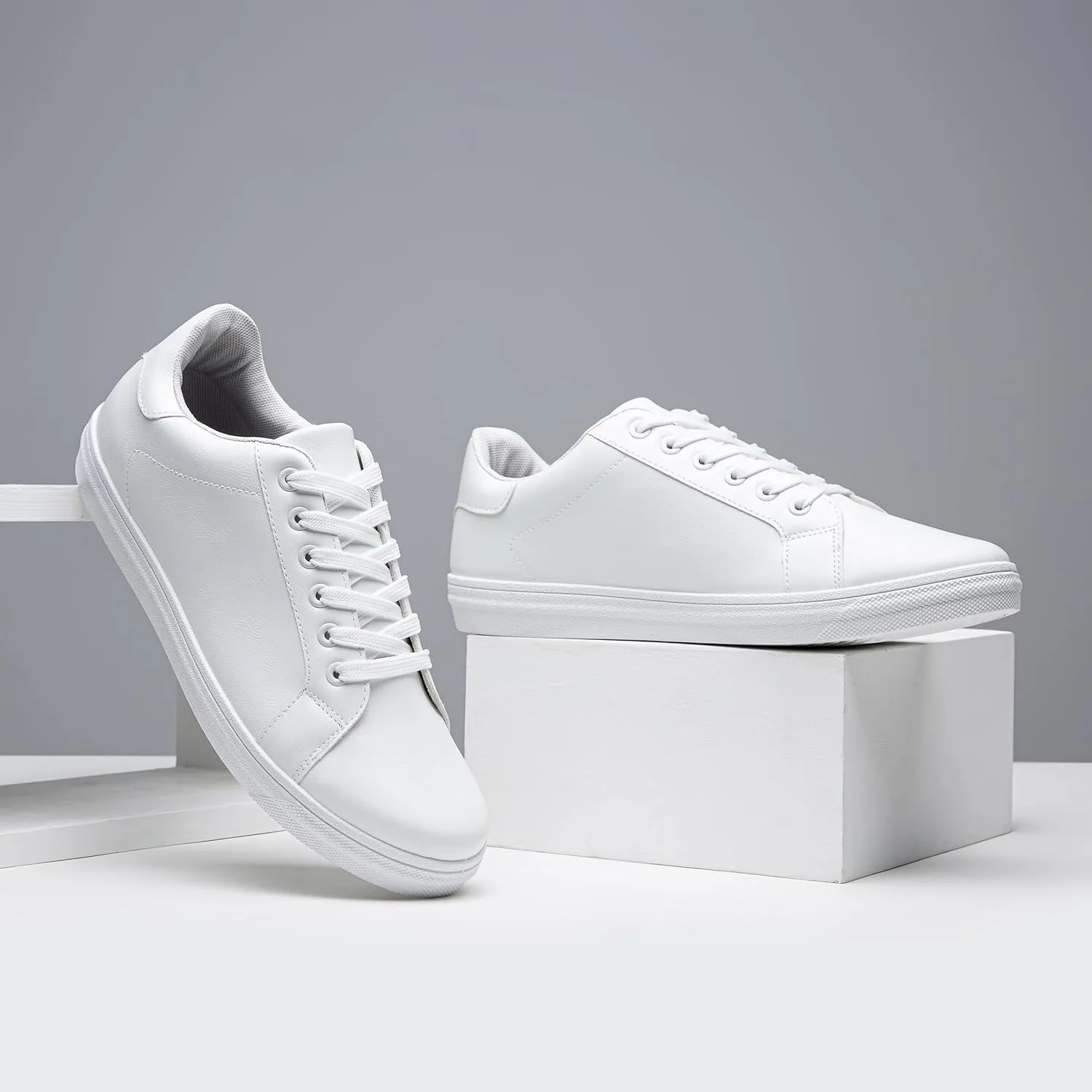 Jousen Men's Fashion Sneakers White Shoes for Men Casual Breathable Shoes