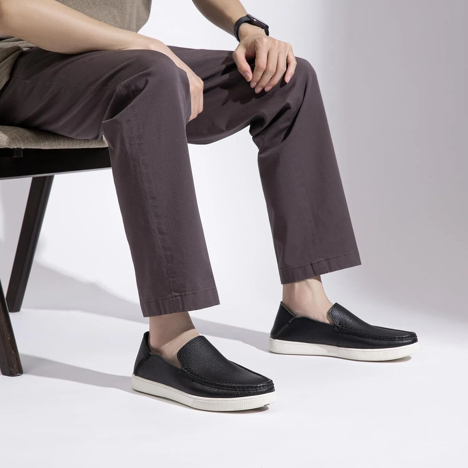 Jousen Men's Loafers & Slip-ons Leather Mens Casual Shoes