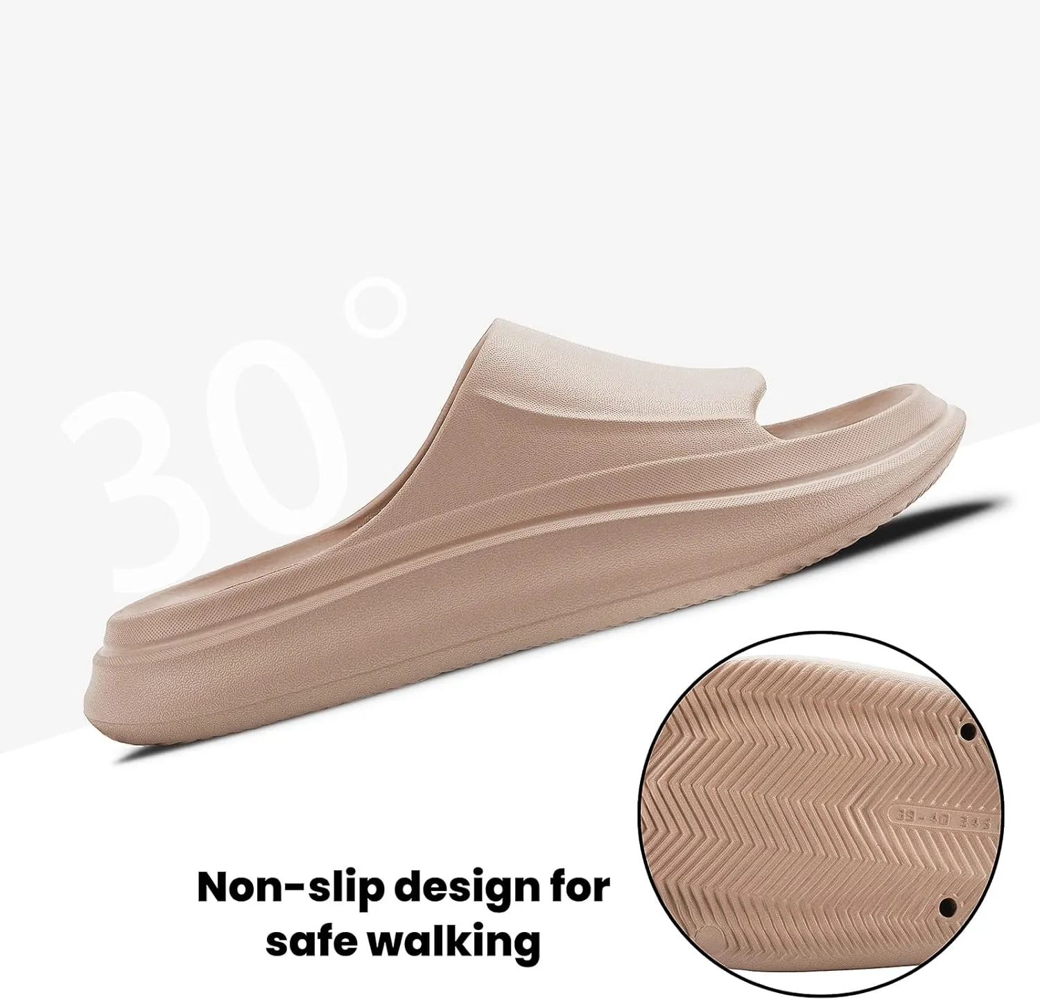 Jscreen Cloud Slides for Women and Men, EVA Non-Slip Super Soft Quick Drying Pillow Slippers, Lightweight Spa Open Toe Bathroom Shower Sandals Massage Foam Slippers for Indoor Outdoor