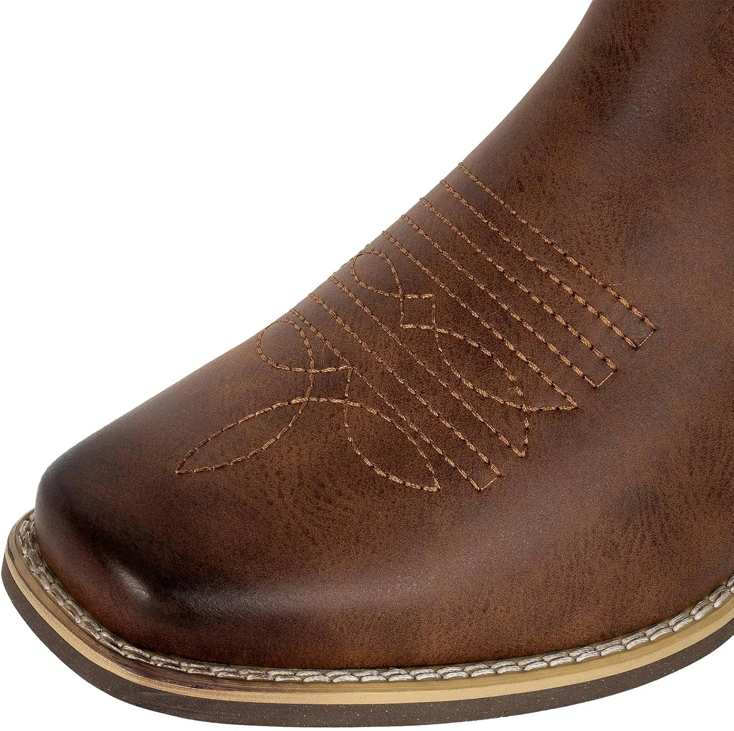 J's.o.l.e Ankle Cowboy Boots for Men Square Toe Chelsea Boots Mens Casual Retro Stylish Boots