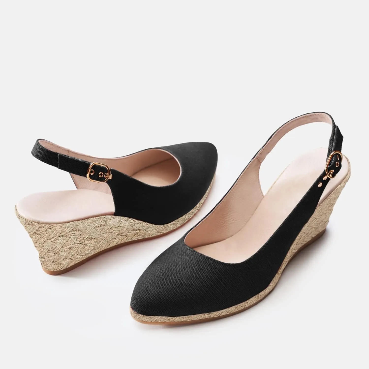 Juliet Holy Womens Wedge Sandals Espadrilles Closed Toe Slingback Buckle Strap Comfortable Casual Summer Wedges Shoes