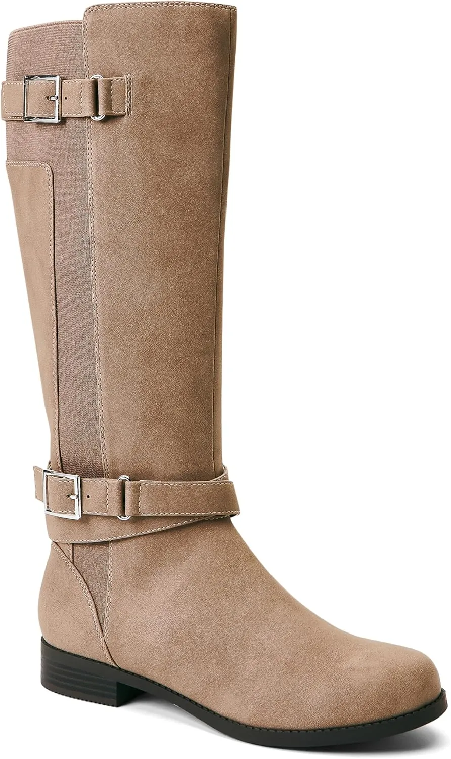 JustFab Noel Flat Boots for Women - Women's Boots, Riding Boots, Knee High Boots for Women, Womens Boots & Booties - Casual Boots for Women