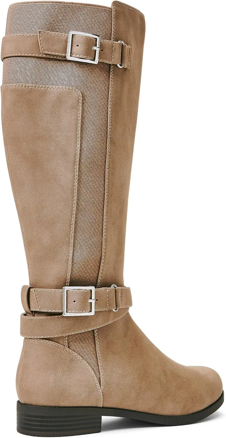 JustFab Noel Flat Boots for Women - Women's Boots, Riding Boots, Knee High Boots for Women, Womens Boots & Booties - Casual Boots for Women