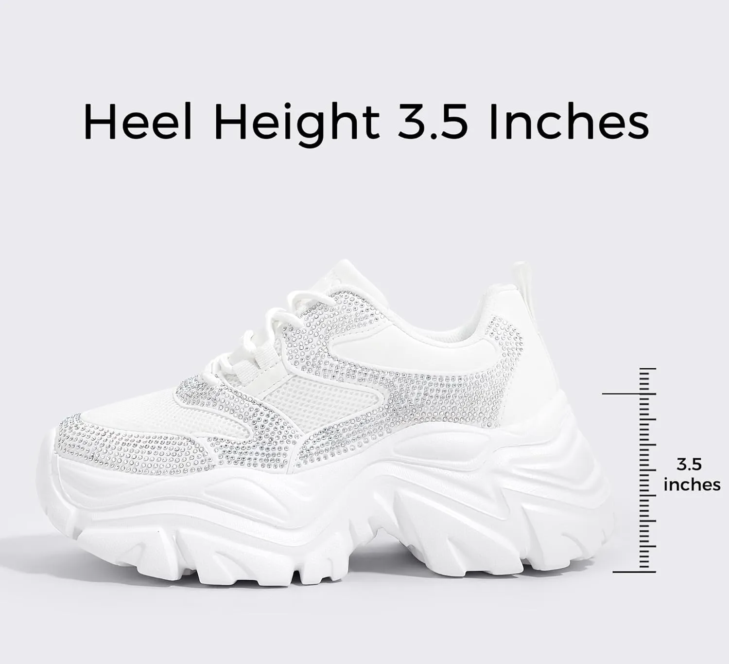 K KIP WOK Chunky Sneakers for Women Fashion Platform White Leather Casual Dad Shoes Comfortable Wedge Walking Sport Sneakers