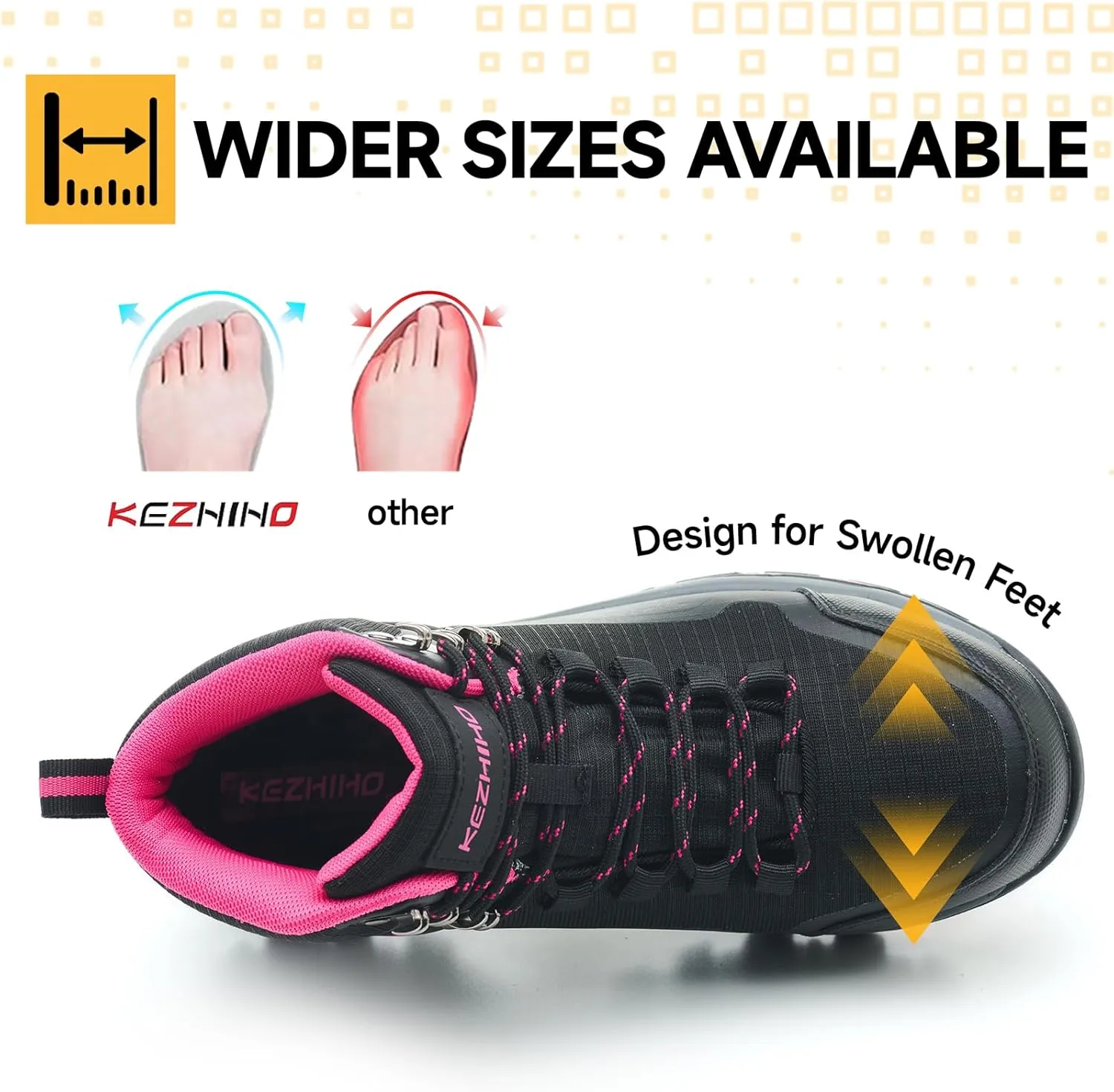 Kezhiho Waterproof Steel Toe Boots for Women Wide Width Non Slip Work Boots Lightweight Slip Resistant Safety Shoes Indestructible Construction Composite Toe Sneakers