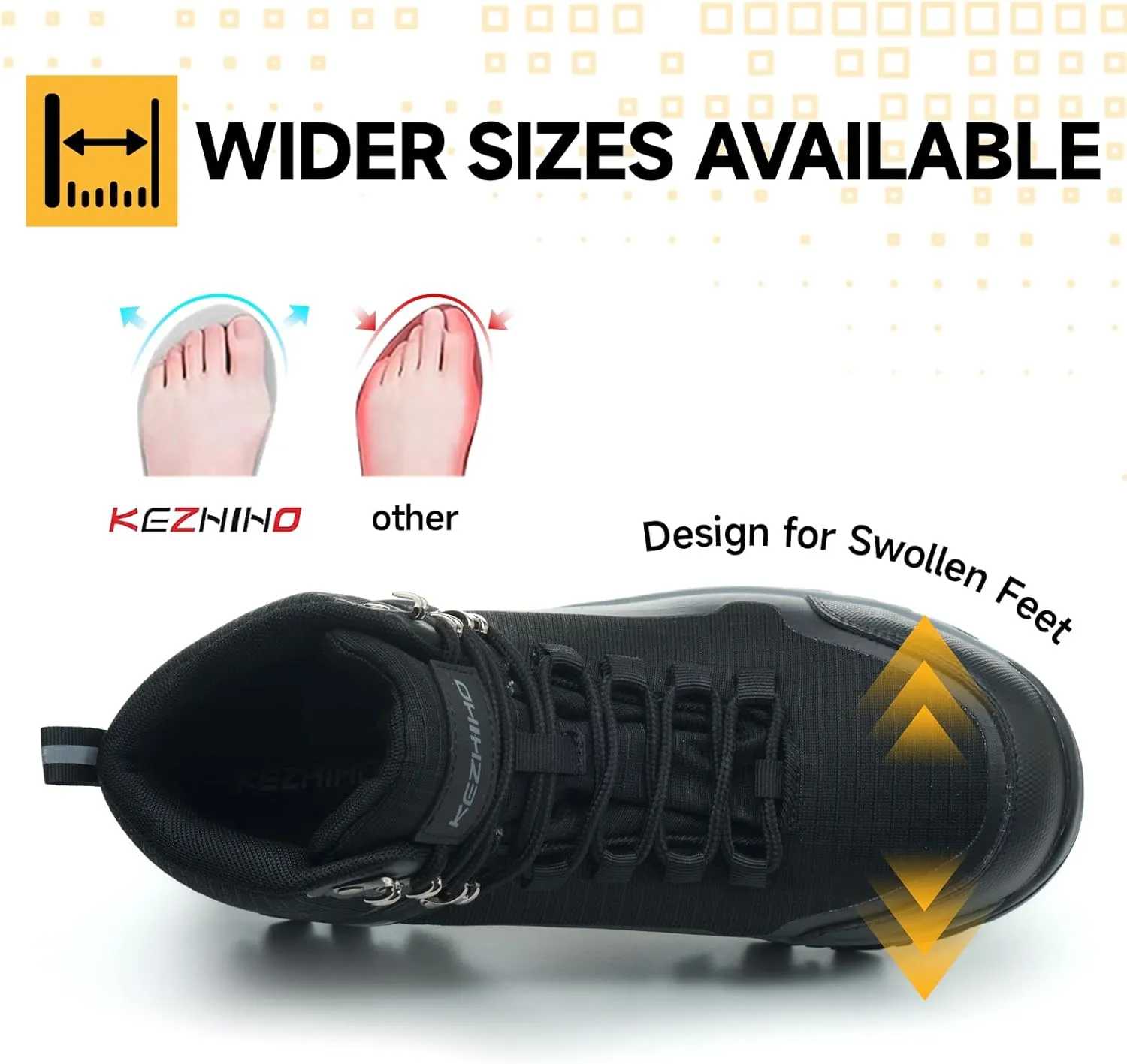 Kezhiho Waterproof Steel Toe Boots for Women Wide Width Non Slip Work Boots Lightweight Slip Resistant Safety Shoes Indestructible Construction Composite Toe Sneakers