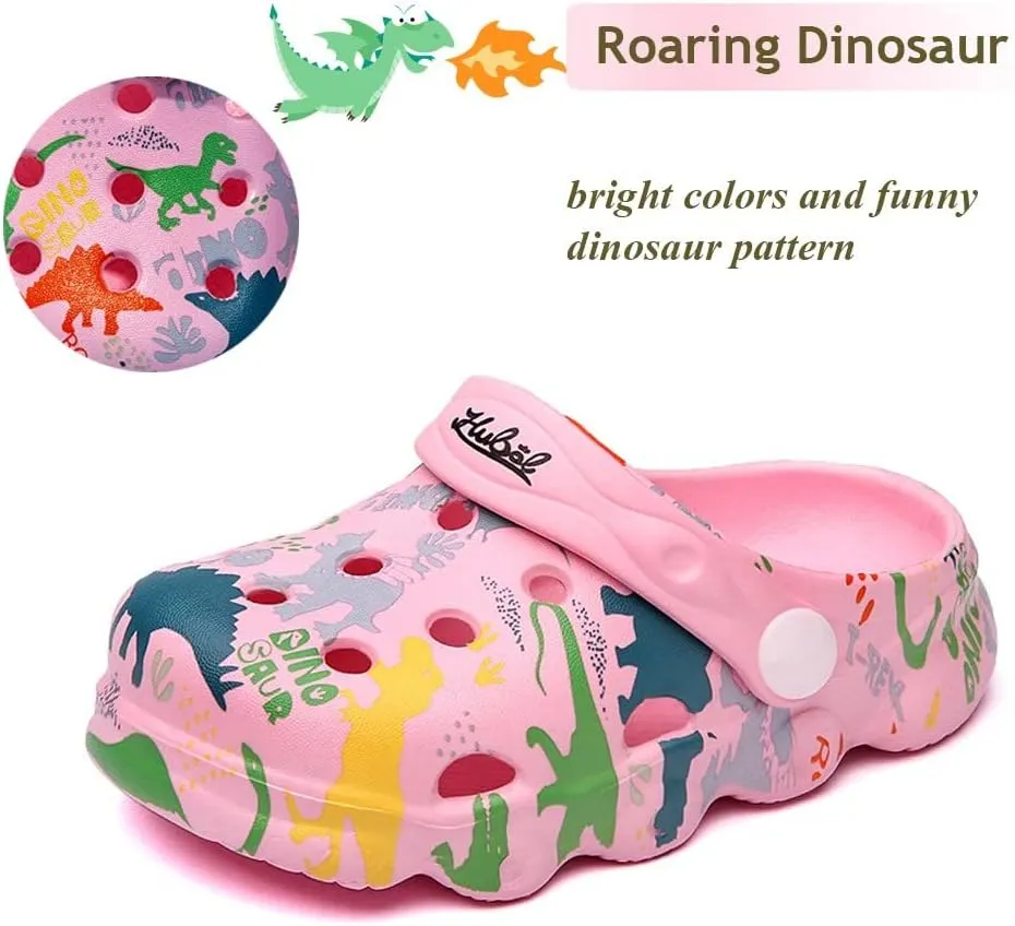 Kids Clogs Boys Girls Toddler Dinosaur Slip on Slide Garden Shoes Cartoon Beach Pool Kids Clog Sandals Slippers Water Clogs