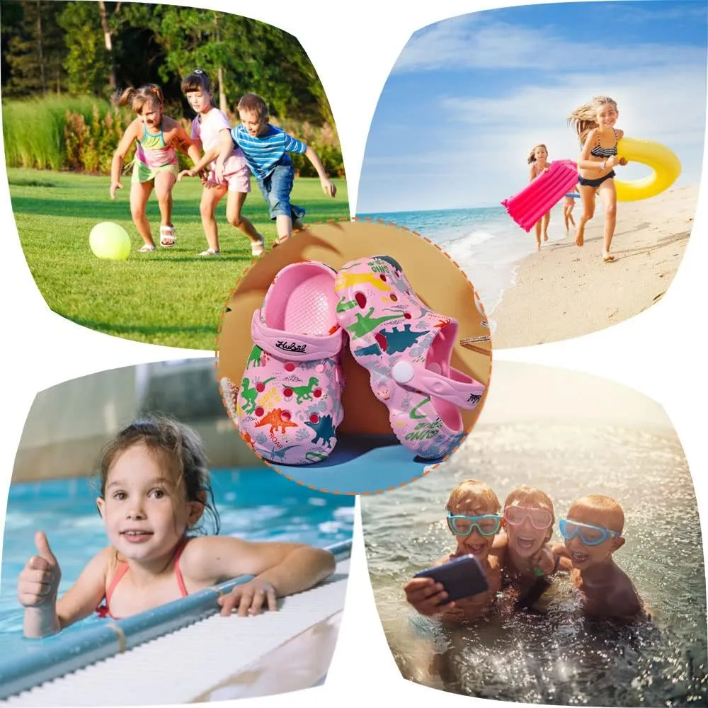 Kids Clogs Boys Girls Toddler Dinosaur Slip on Slide Garden Shoes Cartoon Beach Pool Kids Clog Sandals Slippers Water Clogs