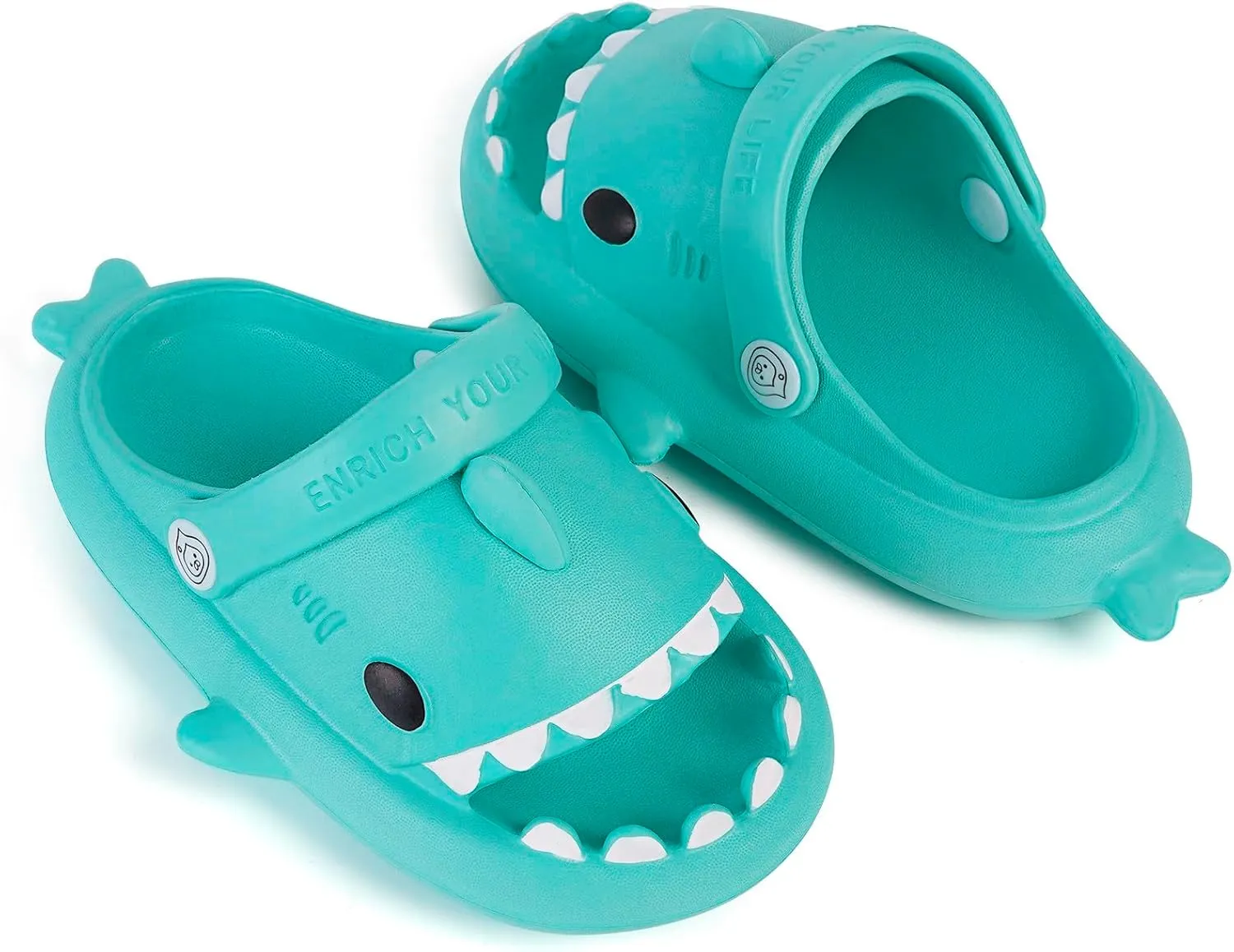 Kids Shark Slides Boys Girls Toddlers Cloud Shower Slippers Cute Cartoon Open Toe Sandals Cushioned Thick Sole Beach Pool Shoes