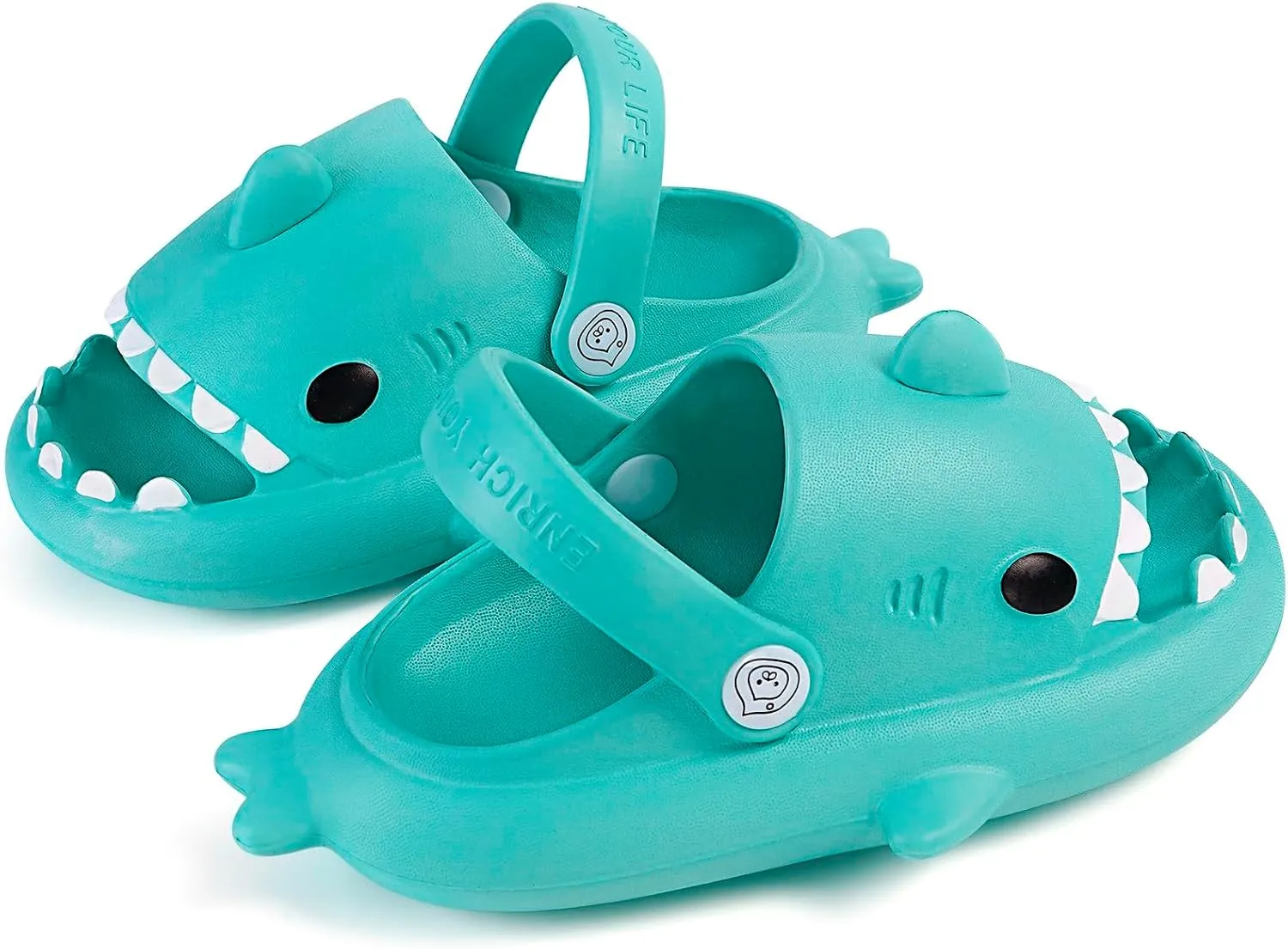 Kids Shark Slides Boys Girls Toddlers Cloud Shower Slippers Cute Cartoon Open Toe Sandals Cushioned Thick Sole Beach Pool Shoes