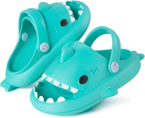 Kids Shark Slides Boys Girls Toddlers Cloud Shower Slippers Cute Cartoon Open Toe Sandals Cushioned Thick Sole Beach Pool Shoes