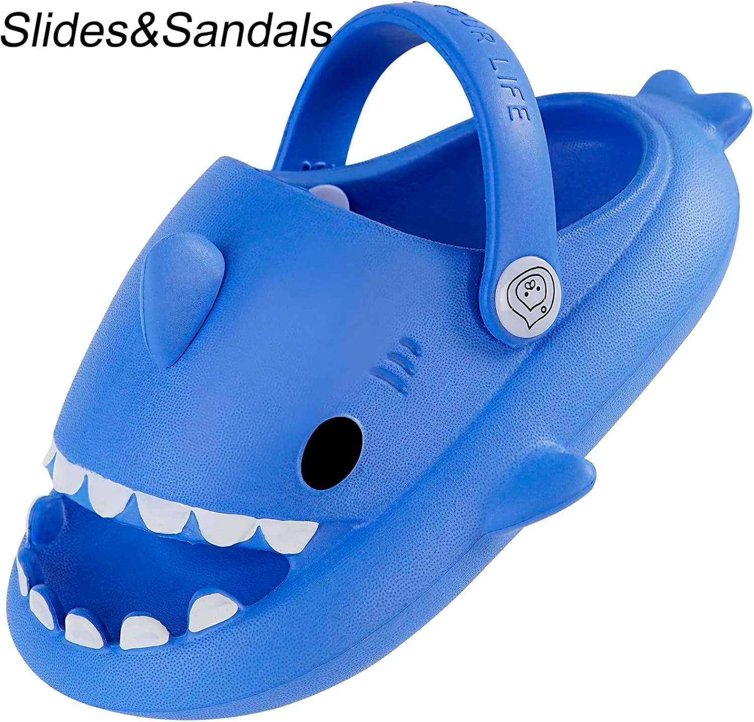 Kids Shark Slides Boys Girls Toddlers Cloud Shower Slippers Cute Cartoon Open Toe Sandals Cushioned Thick Sole Beach Pool Shoes