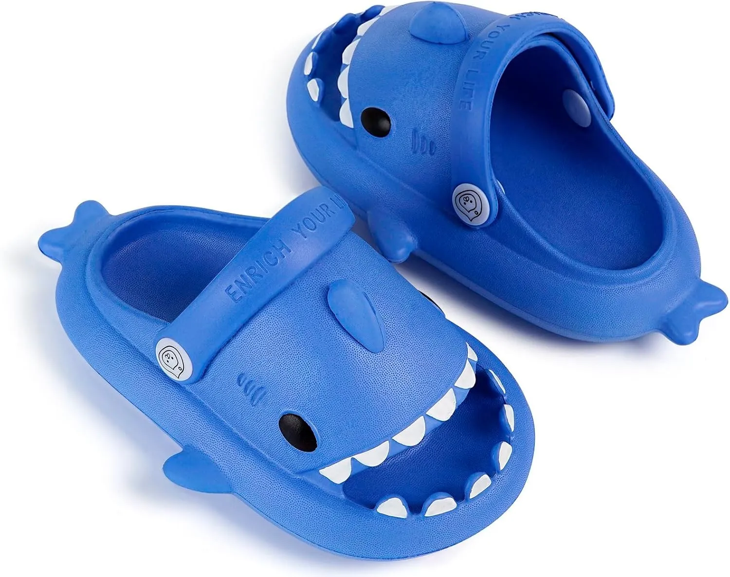 Kids Shark Slides Boys Girls Toddlers Cloud Shower Slippers Cute Cartoon Open Toe Sandals Cushioned Thick Sole Beach Pool Shoes