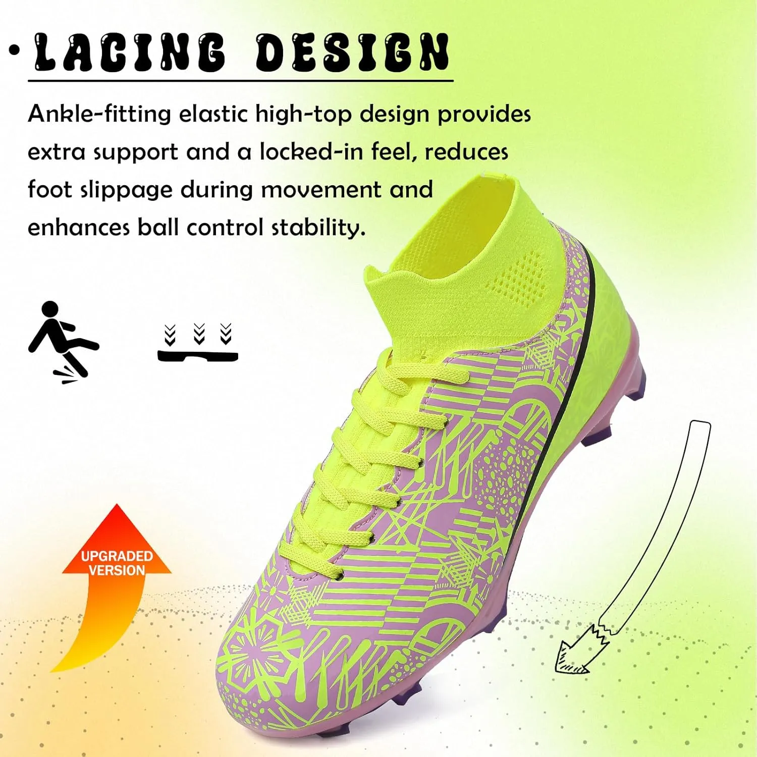 Kids Soccer Cleats Boys Girls Football Cleats Turf Soccer Shoes AG/FG